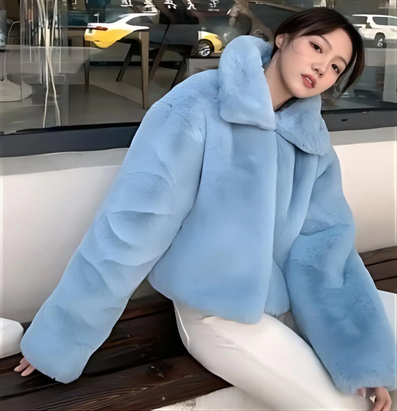 Faux Fur Maxi Coat Coats Womens Quilted Raglan Club Female Chinese-Style Outwears Lantern-Sleeve Adjustable High-Waist Unique OL