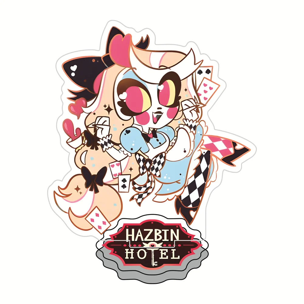 Hazbin Hotel 10cm Chibi Themed Acrylic Stand Figures Keychain Anime Collectible Standee, Desk Decor Gift for Fans