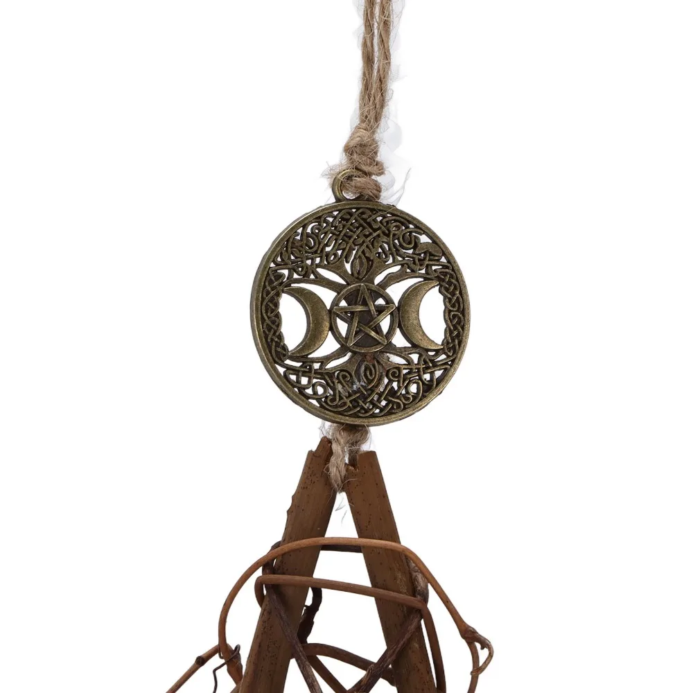 Rattan Rattan Five-pointed Star Hanging Bell 21.65in Star Hand Woven Door Hanging Wind Chime Handmade Rattan Weaving Structure