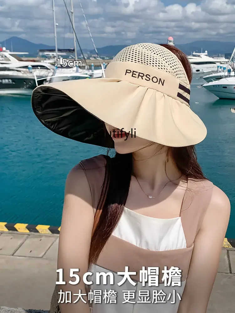 zqUv Protection Sun Protection Hat All-Match Big Brim Face-Covering and Sun-Shading Bucket Hat Women's Sun Hat Summer