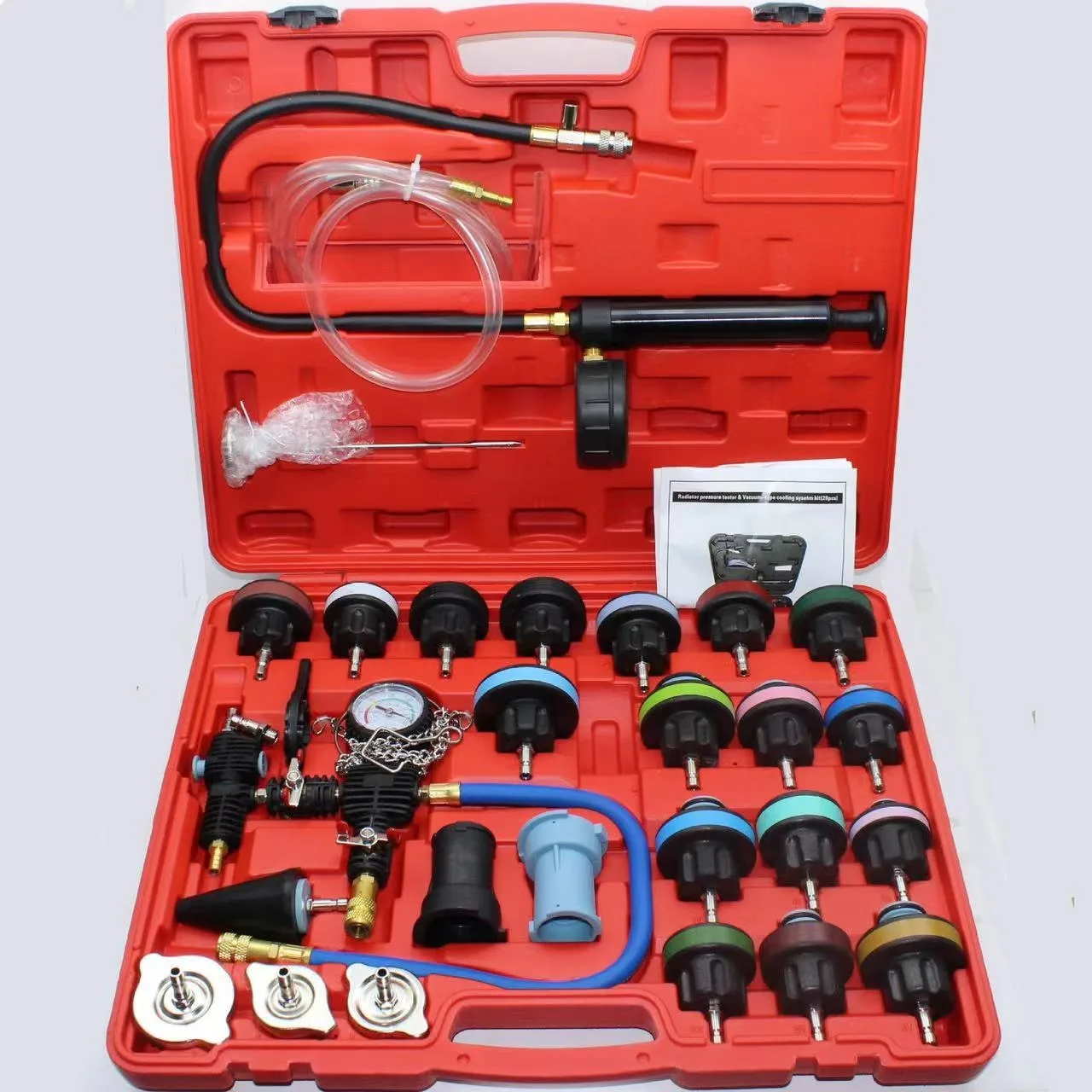 

Лидер продаж на заводе, автоматическая вакуумная система охлаждения, набор 27 шт., тестер давления в радиаторе, резервуар для воды, инструменты для обнаружения утечек