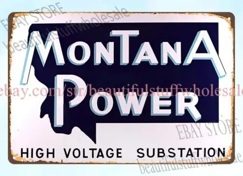 home decor accessories Montana Power High Voltage Substation metal tin sign