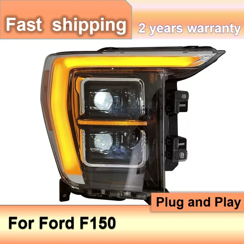 

Car Accessories for Ford F150 Raptor Headlight 2021-2023 Ford F150 Headlamps DRL Turn Signal Low High Beam Projector Lens