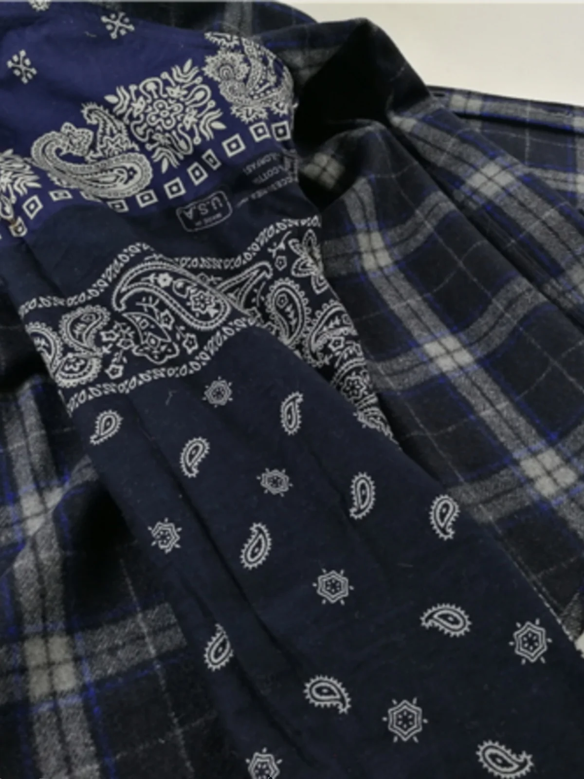 Plaid wool shirt heavy woolen American retro shirt R style