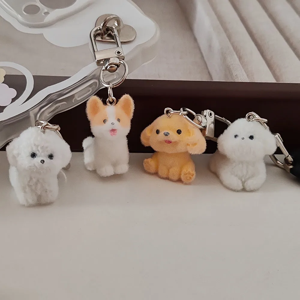 2 قطعة الأوروبية والأمريكية المخملية كاواي الكلب مفتاح سلسلة سيارة كيرينغ الكورية حقيبة الهاتف قلادة حفلة هدية لصديق الأسرة عاشق