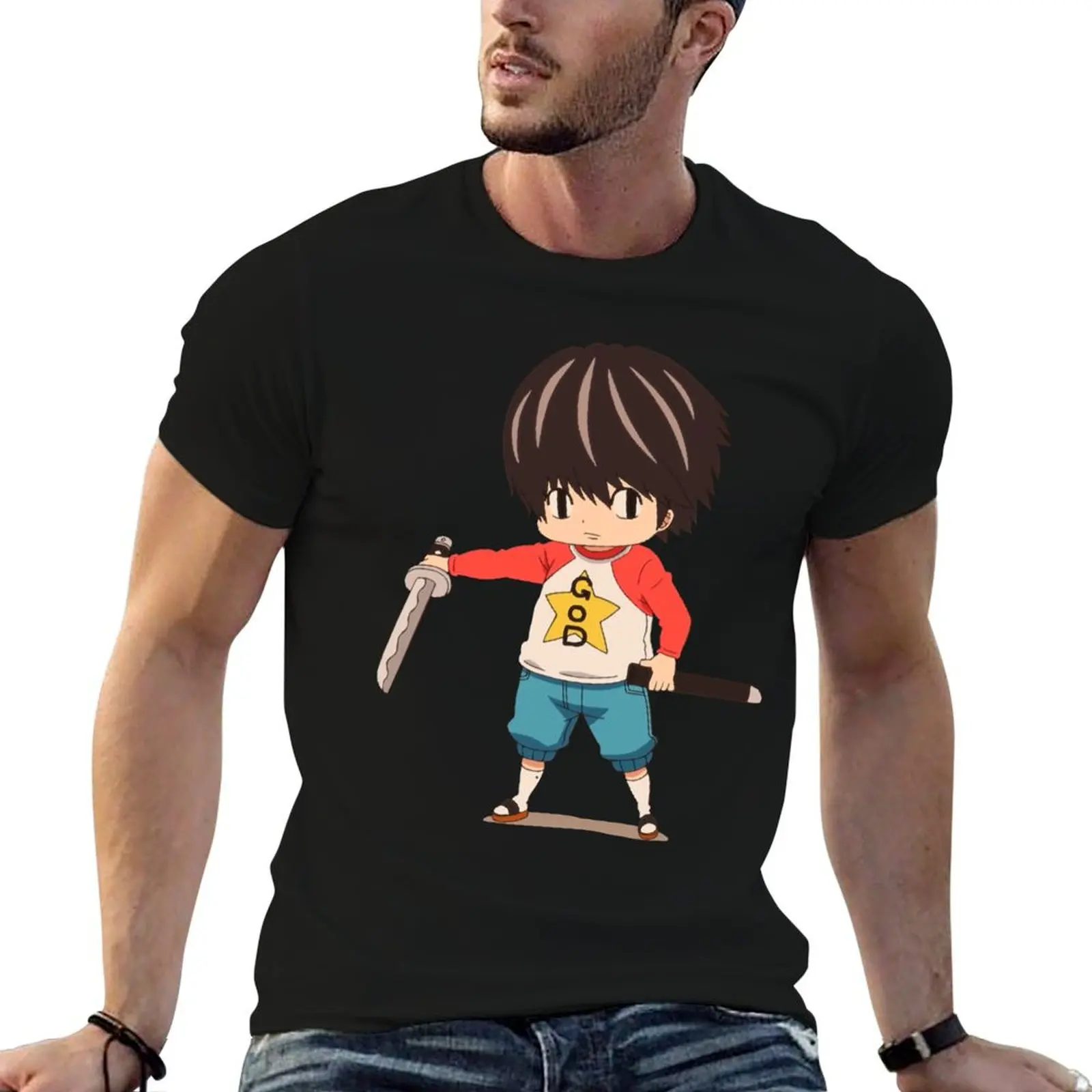 

Kotaro Lives Alone T-Shirt blacks anime figures fruit of the loom mens t shirts