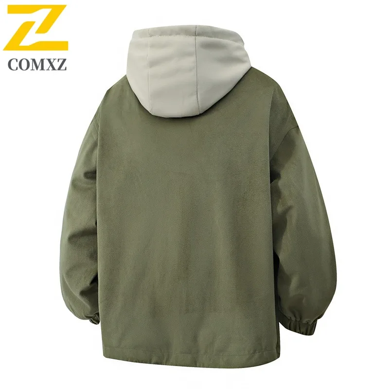COMXZ 2025 Men Rider Jacket 2025 New Hooded Hunting Hiking Fly Fishing Casual Sport Shirt Jacket New Mens Solid Color Coat