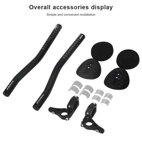 Imagen 2 del producto Soporte para bicicleta TT, Clip para manillar, aleación de aluminio, manillar de apoyo para bicicleta, barras aerólicas, extensión de manillar, aeróbulos de triatlón, tribar