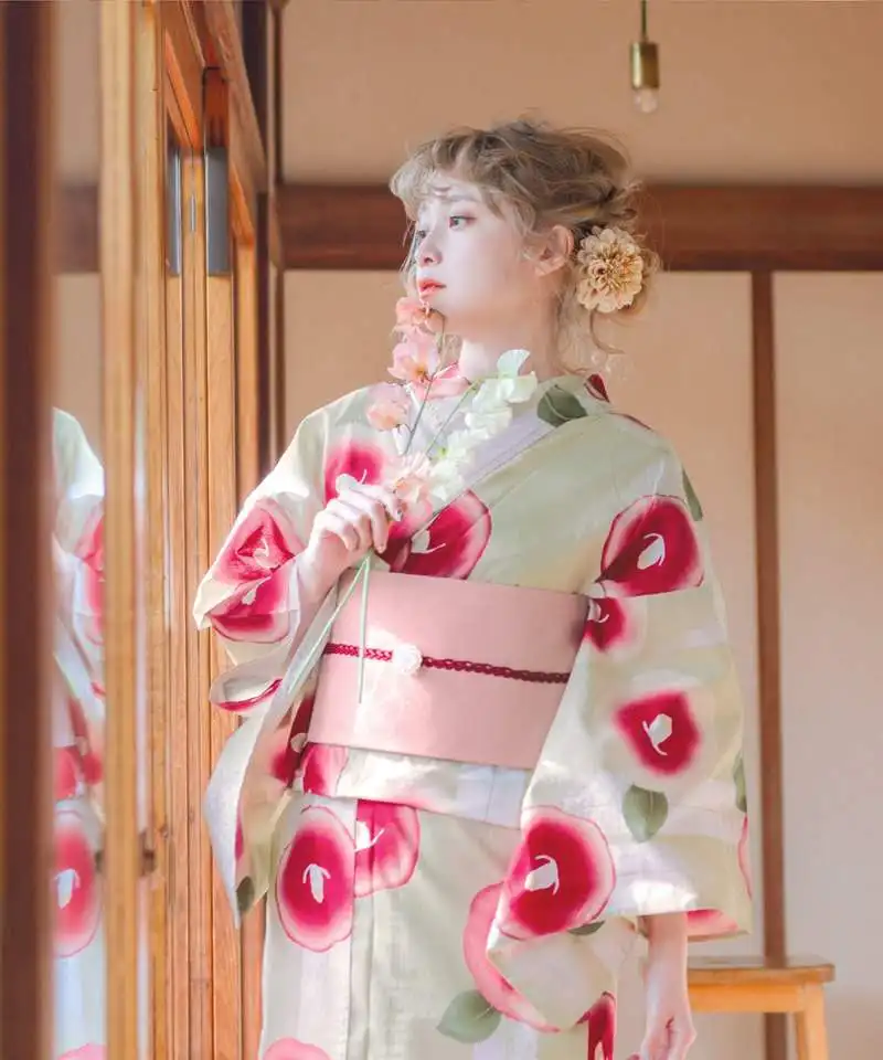 

Японское кимоно юката, женская традиционная официальная одежда, стильная одежда для фотосъемки, дорожная одежда, хлопковая ткань, Cos