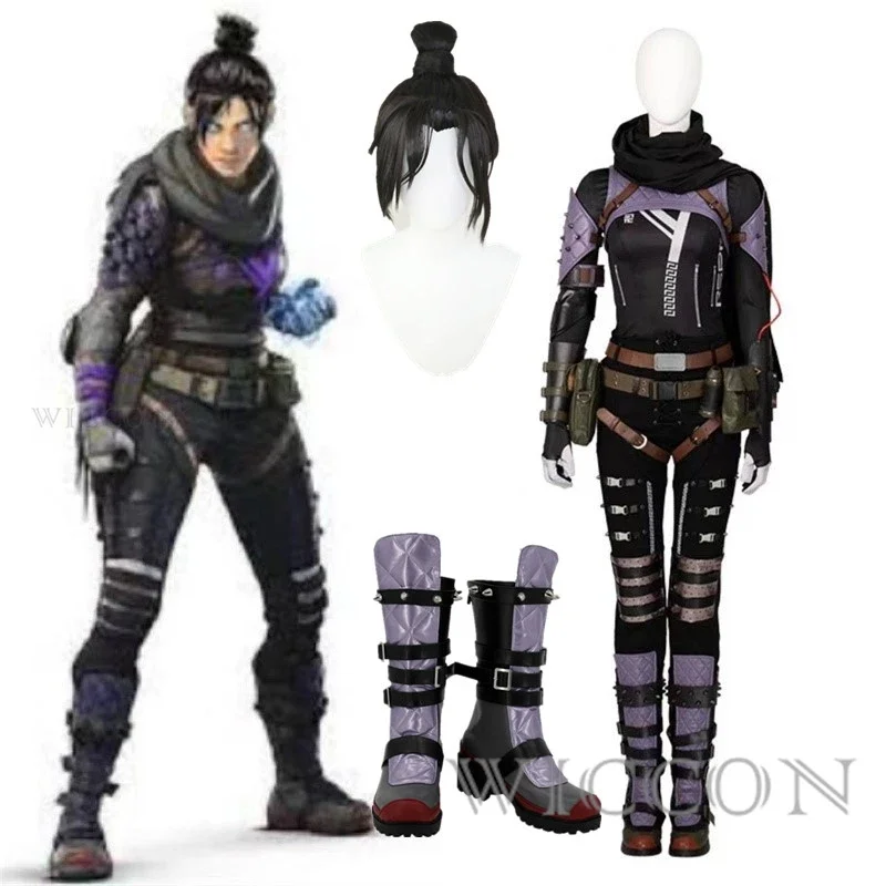 

Game Apex Wraith Cosplay Costume Renee Blasey Evil Skin With Scarf Battle Suit With Accessories Halloween Carnival Outfit