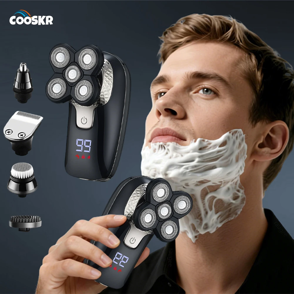 

Electric Shaver For Men Beard Razor USB Rechargeable Face Nose Hair Trimmer 5 In 1 Shaving Machine Portable Mini Beard Trimmer