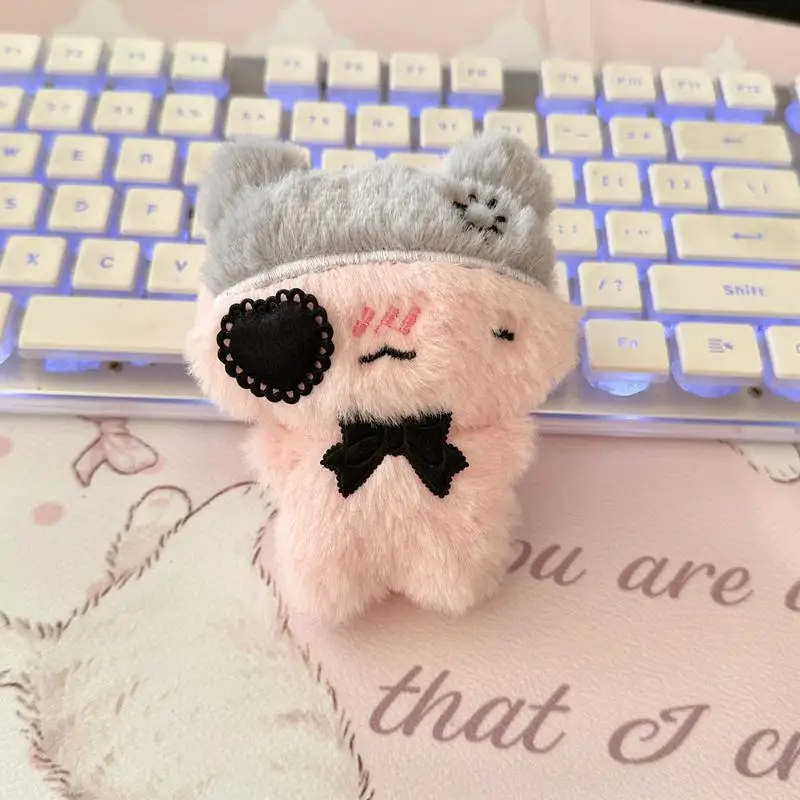 Chaveiro de Pelúcia de Gato Fofo de Desenho Animado, Gato Preto Kawaii, Boneca de Gato Rosa, Pingente de Decoração para Mochila, Charm para Bolsa, Acessórios para Chaveiro, Presente