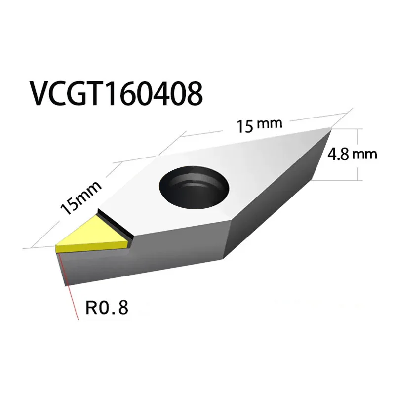 MCD VCGT160408 Insert Single Crystal Turning Tool High Hardness Diamond Cutter for Copper Aluminum to Achieve Mirror Effect