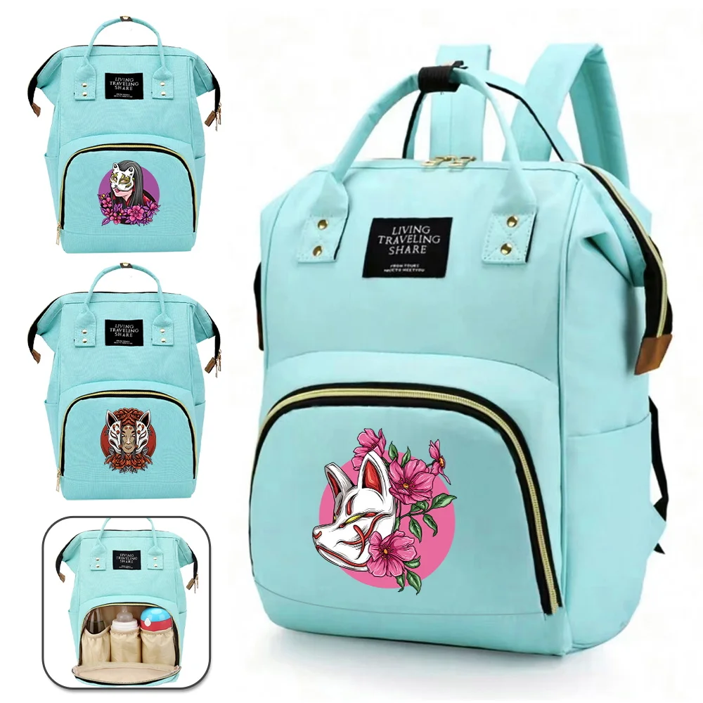 

Сумки для подгузников для мам, коврик для пеленания новорожденных, уличная дорожная сумка, удобный органайзер для бутылочек с молоком, маска, серия с принтом, большая вместимость