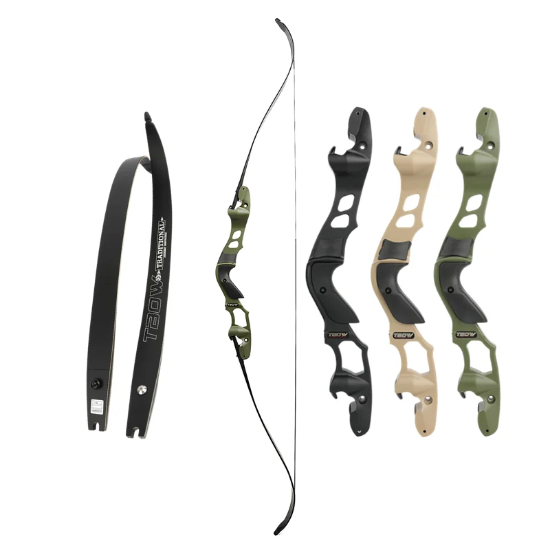 

JUNXING 3 Color TBOW H1 62" 30-60lbs ILF Recurve Bow Competitive Bow 19" Takedown Handle for Arrow Hunting Shooting Bow Archery