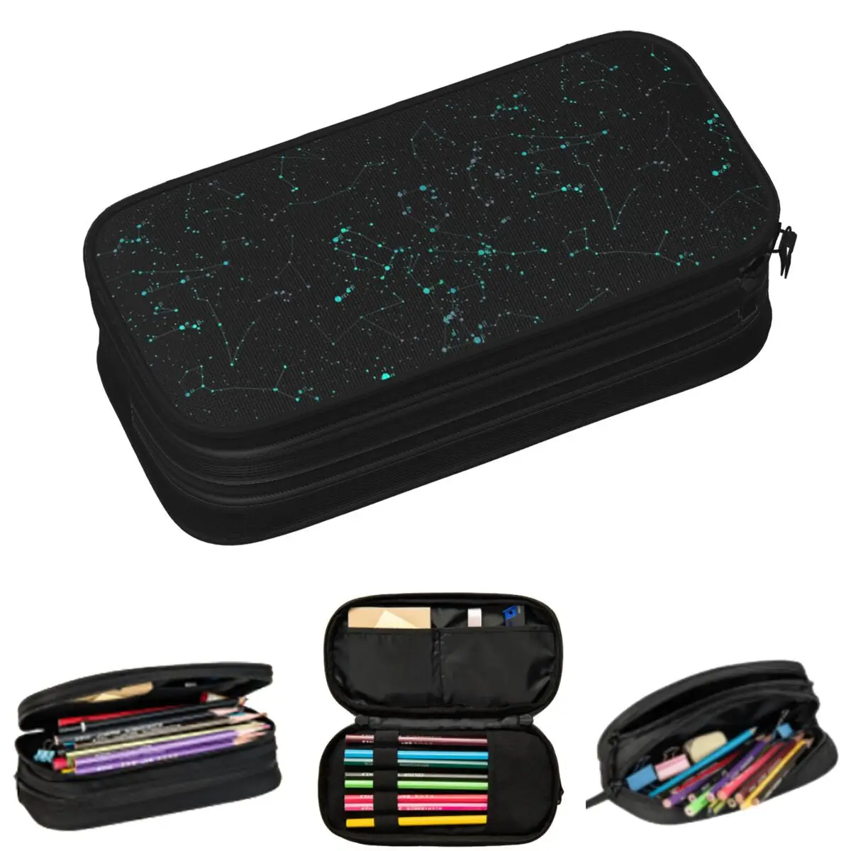 Mysterious Constellations Of Stars In The Universe Pencil Cases for Student School Pen Box Pencil Bag Big Capacity Pencil Pouch