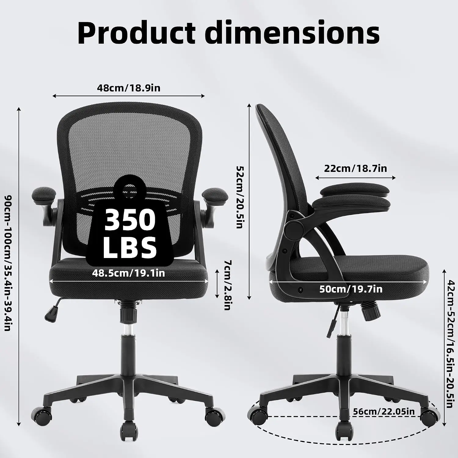 Ergonomic Office Chair, High Back Mesh Desk Chair with Lumbar Support