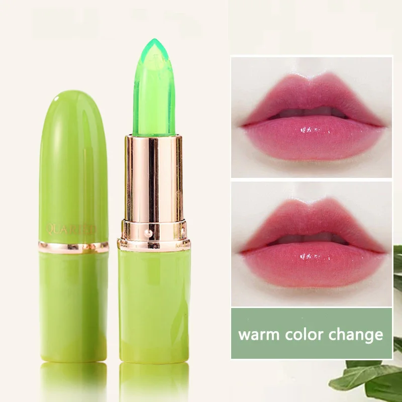 1 stücke Aloe Vera feuchtigkeit spendende Lippenstift dauerhafte Ernährungs reparatur Lippenstifte Farbwechsel zeigen weiße wasserdichte natürliche Lippen pflege