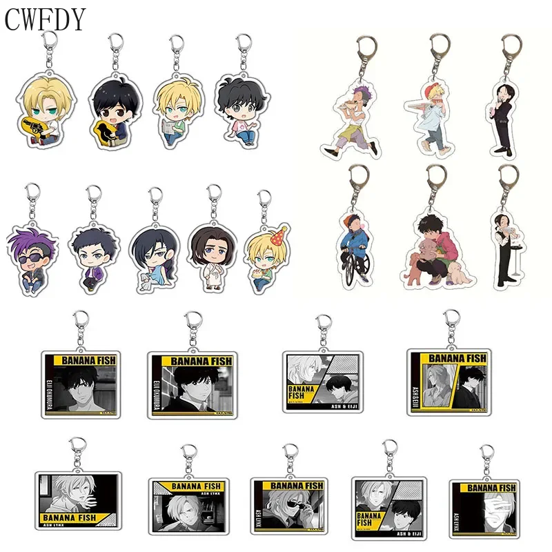 

20pcs Anime Banana Fish Keychain Ash Lynx Okumura Eiji Cosplay Cartoon Double Side Acrylic Key Chain Bag Pendant Chaveio Gifts