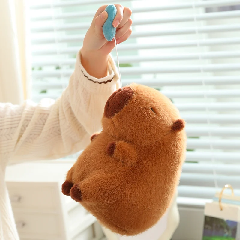 Kawaii Snotty Capivara Plush Toy, Simulação Animais, Almofada de Muco Nasal Stretchable, Boneca de Pelúcia Macia, Presente Criança