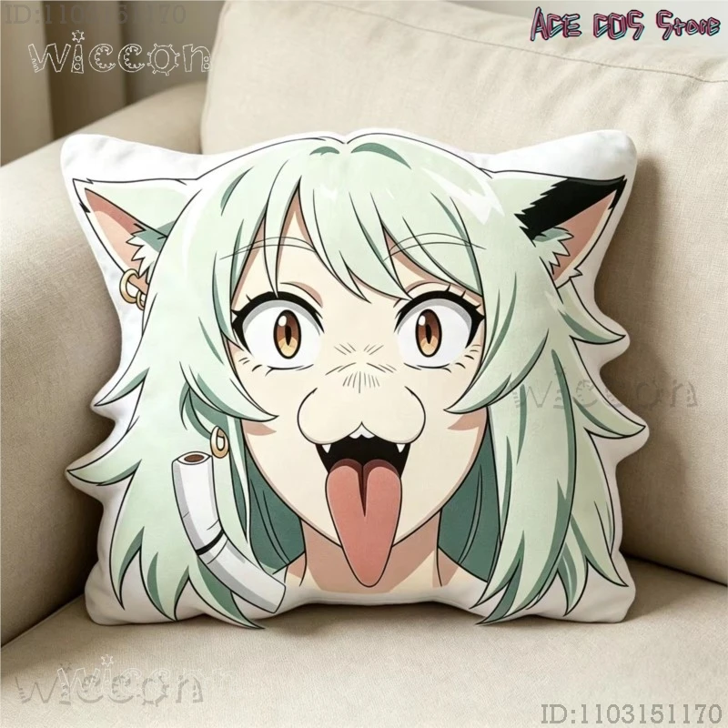 Cosplays Chainsmoker Cat Yaniko Satou 40cm Throw Pillow – Decorative Cushion Halloween Home Sofa Bed Gift - view 2
