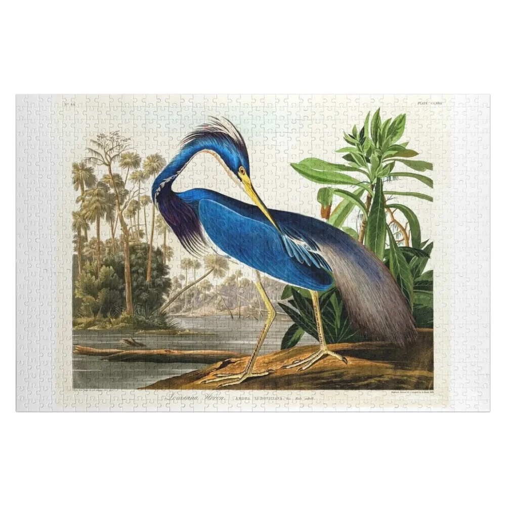 Louisiana Heron, vintage illustration Louisiana Heron by James Audubon Jigsaw Puzzle Custom Wooden Name Puzzle