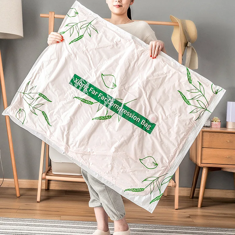 Home Vacuum Bag for Clothes Quilt Clothes Quilt Seal Compressed Transparent Storage Bags Travel Foldable Saving Space Packing