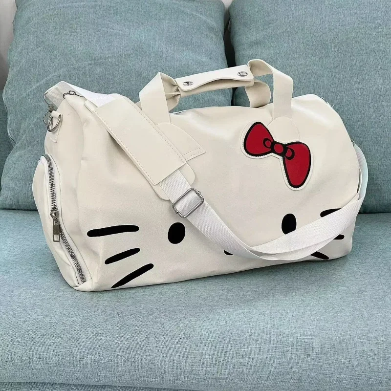 MINISO Large Capacity Travel Carry on Luggage Designer Bags Luxury Cute Hello Kitty Waterproof Duffle Bag Fashion Trend Brand