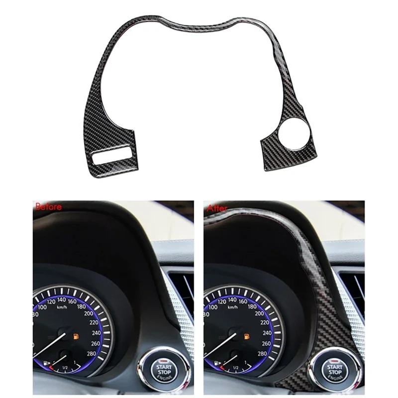 

New-Carbon Fiber Interior Dashboard Frame Cover Trim For Infiniti Q50 Q60 2014-2019 Car Front Instrument Decorative Panel