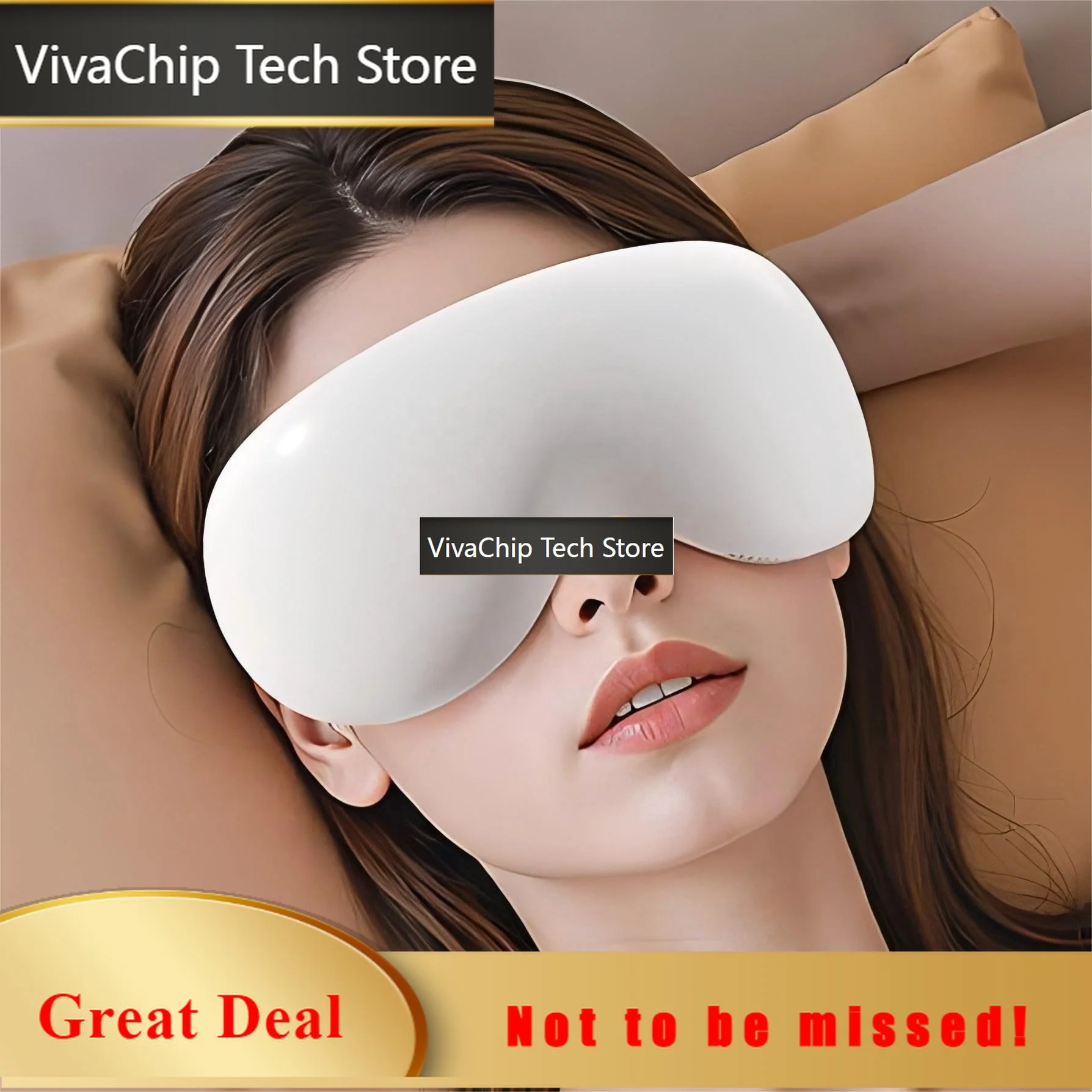 VivaCTSmart Eye Massager With 12-Point Vibration Music Heating Compress For Eye Relaxation 2400mAh Battery