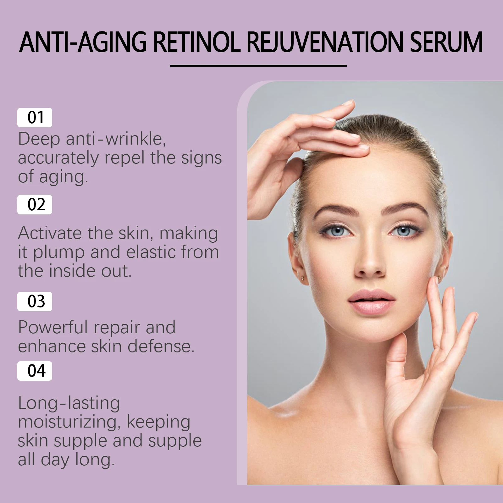 مصل Ouhoe Retinol للوجه مرطب وإزالة التجاعيد وشد البشرة والخطوط الدقيقة ويعزز مرونة البشرة وسيروم الوجه