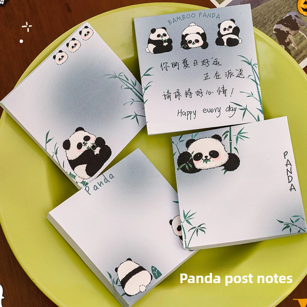 12 Pcs Cartoon Panda  Notes for Students To Stick High-value Note Books Ins Wind Decoration Materials Cute N Times