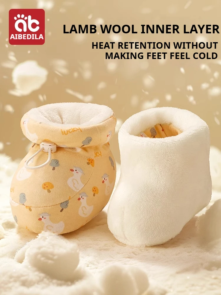 

AIBEDILA обувь для новорожденных, мягкие детские первые ходунки, теплые толстые зимние сапоги для младенцев ﻿ Удобная зимняя детская обувь для детей 0–12 месяцев