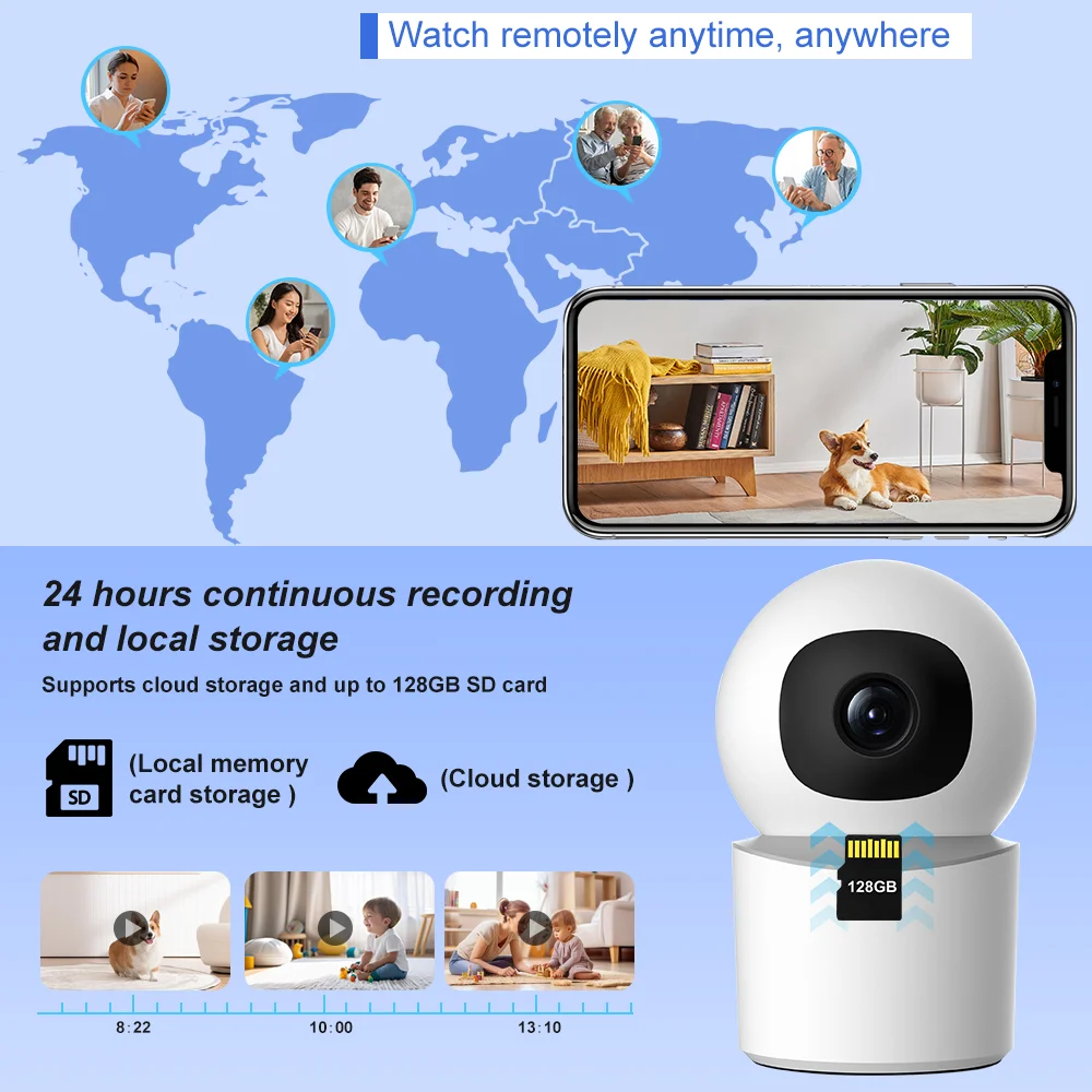 WiFi Camera Indoor Tuya Smart Life HD Mini Wireless Security Home CCTV Surveillance Camera With Auto Tracking Baby Monitor