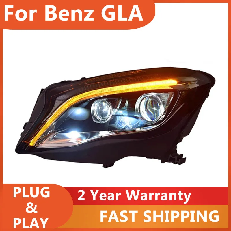 

Car Styling For Benz GLA Headlights GLA200 220 260 2015-2018 GLA Head Lamp DRL Turn Signal Low High Beam Projector Lens