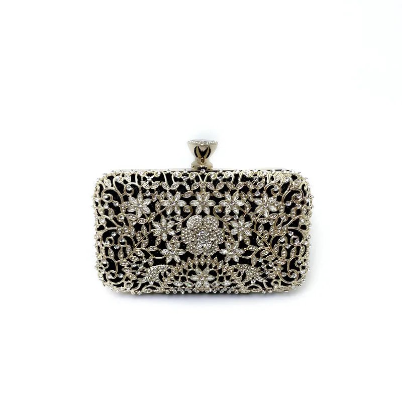 Hollow Out Style Diamonds Clutch Luxury Metal Rhinestones Evening Bags Flap Party Wedding Handbags Purse