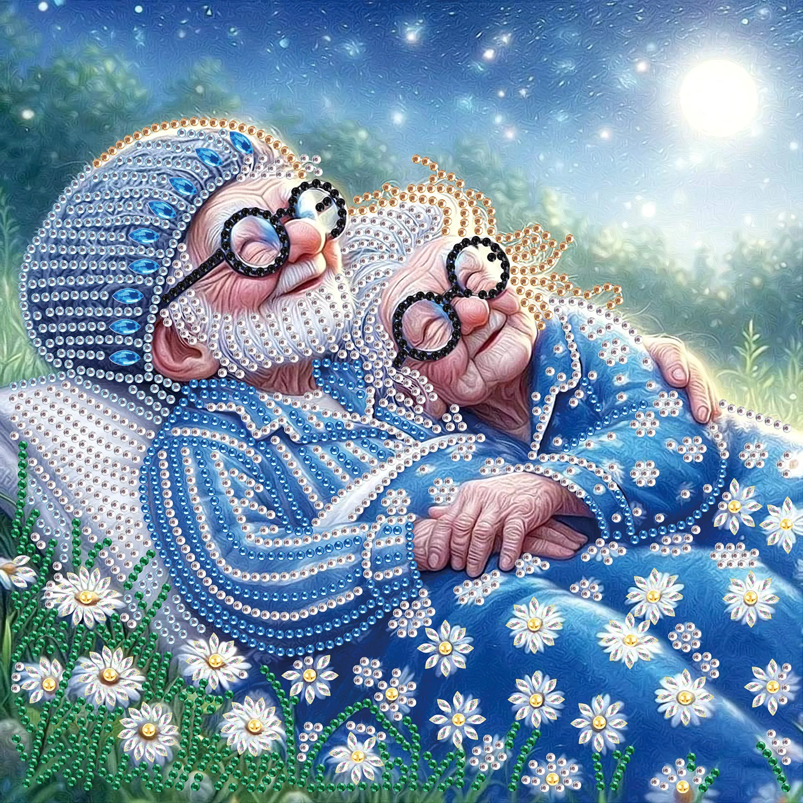 

Набор для рисования алмазной живописи старой пары особой формы для взрослых начинающих, набор специальной формы с кристаллами и бриллиантами для украшения стен дома, подарок