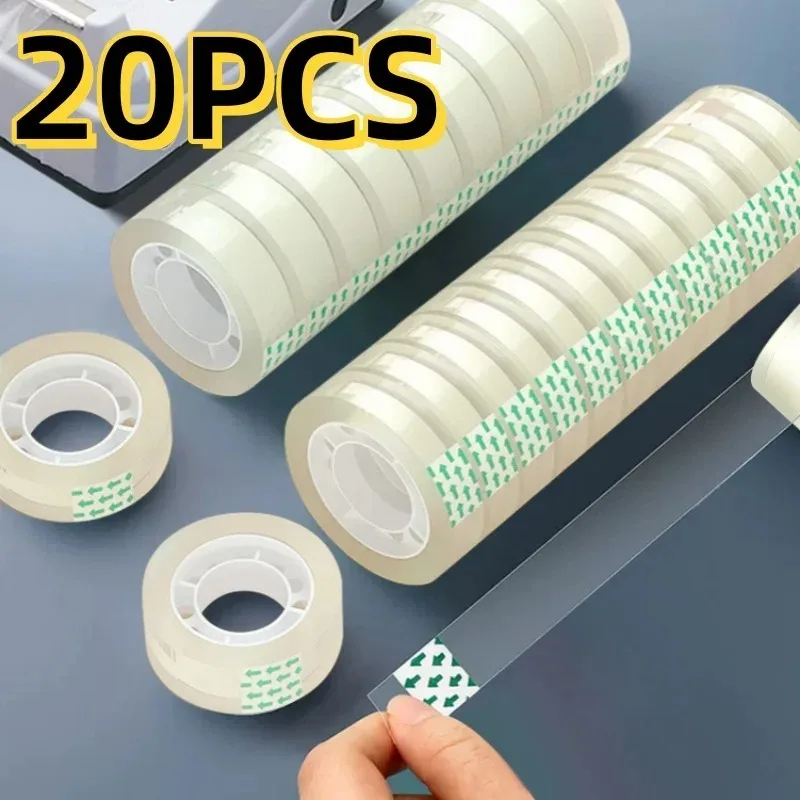 3-20pcs Transparent Tape Refills 18/12/8mm Wide Clear Tape Refills for Dispenser Invisible Tapes for Office Home School Supplies