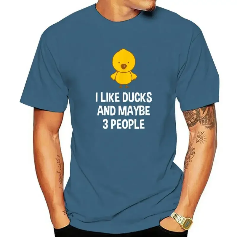 

Duck Gift For Duck Lovers I Like Ducks And Maybe 3 People T-Shirt Autumn T Shirt Funny Cotton Man Tops & Tees Birthday