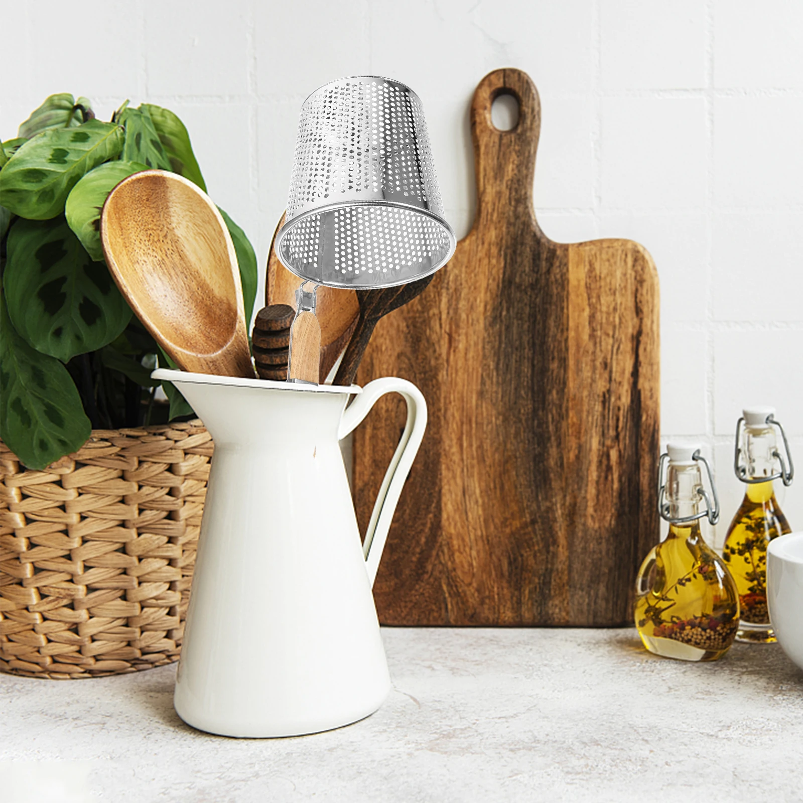 

Stainless Steel Colander Strainer Deep Basket Long Handle Food Skimmer Pasta Basket Noodle Sieve Kitchen Mesh Spider Corrosion