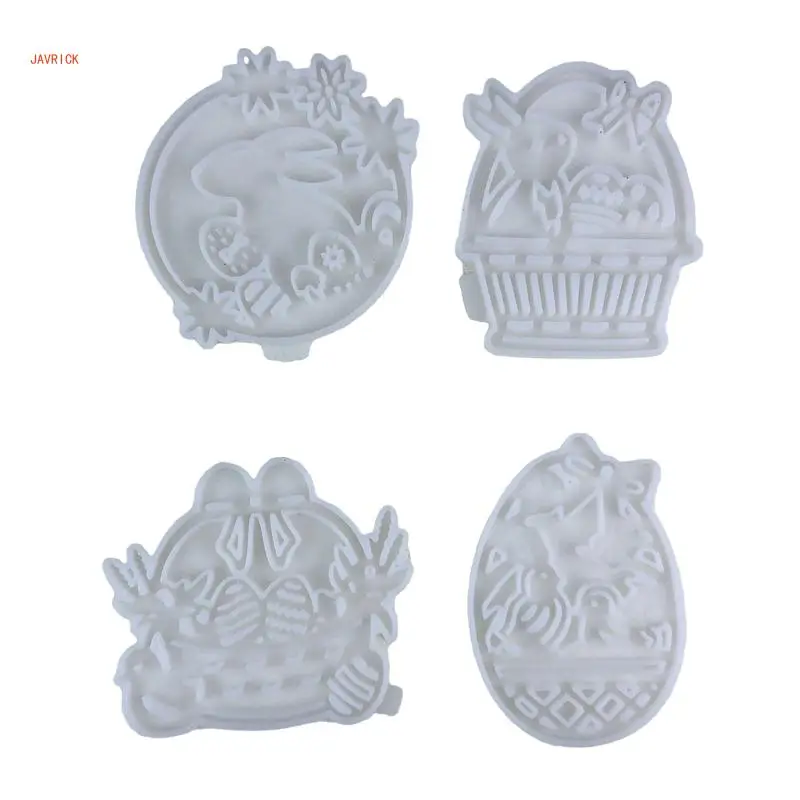 N1HE 4Pcs Flexible Silicone Molds For Creating Beautiful Festival Hanging Adornment Festival Silicone Molds For DIY Ornaments