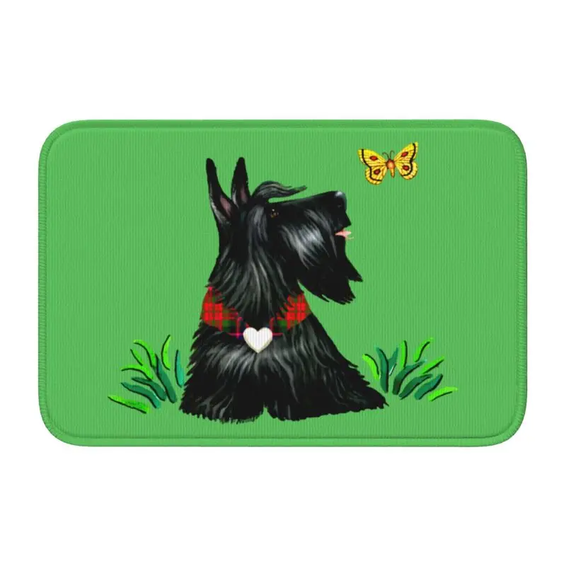 Custom Welcome Funny Scottish Terrier Dog Floor Door Bath Kitchen Mat Anti-Slip  Scottie Lover Doormat Rug Carpet Footpad