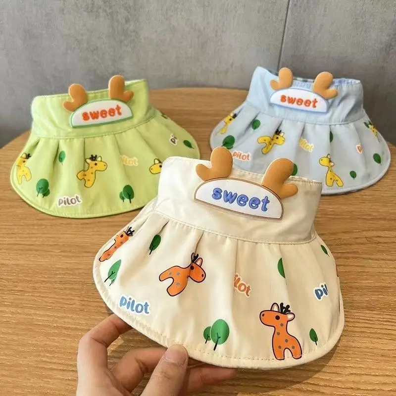 2pcs Infant Toddler Summer Kids' Beach Hat Breathable Thin Boys Girls Casual Applicable Scene Empty Top Design for Sun Children
