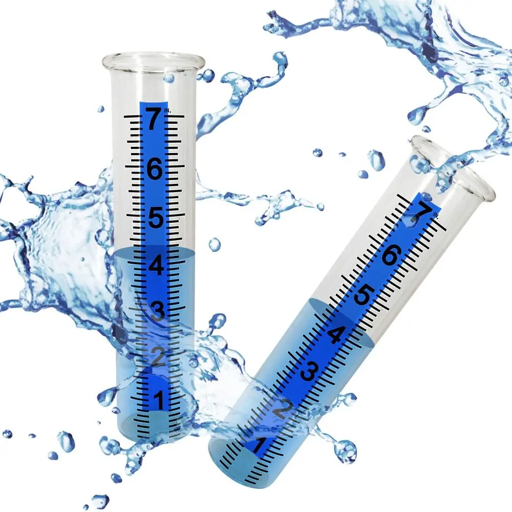 

Solar Rain Measure Gauge Fence Mounting Bracket Large Clear Numbers Rain Meter Freeze-Proof Transparent Outdoor Rain Gauge