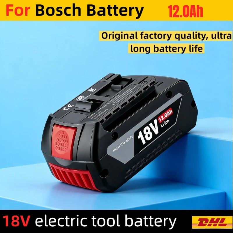 

for Bosch 18V Rechargeable Power Tools Battery with LED Li-ion Replacement BL1860B BL1860 BL1850+2A Charger.