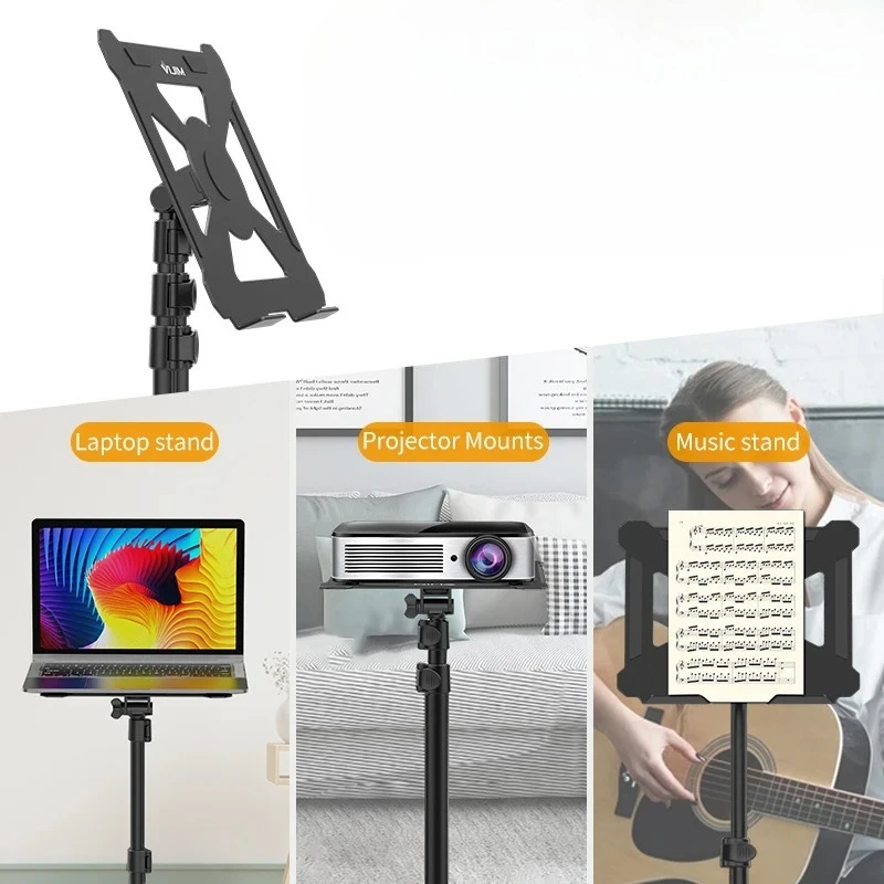 LT-01 Multifunctional Bracket Laptop Projector Stand Sheet Music Stand With 360° AL Alloy Adjustable Maxload 3kg Tray