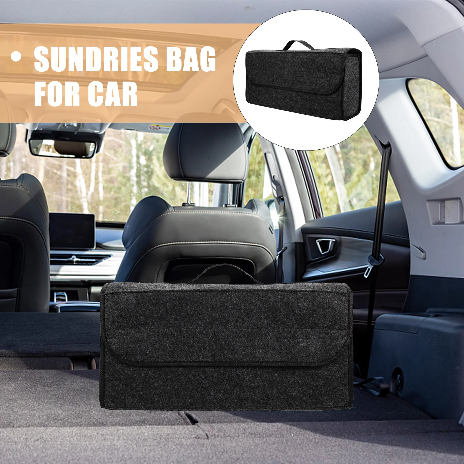 

Car Trunk Storage Container Foldable Large Capacity Non-Woven Fabric Organizer Vehicle Sundries Bag Auto Trunk Organizer