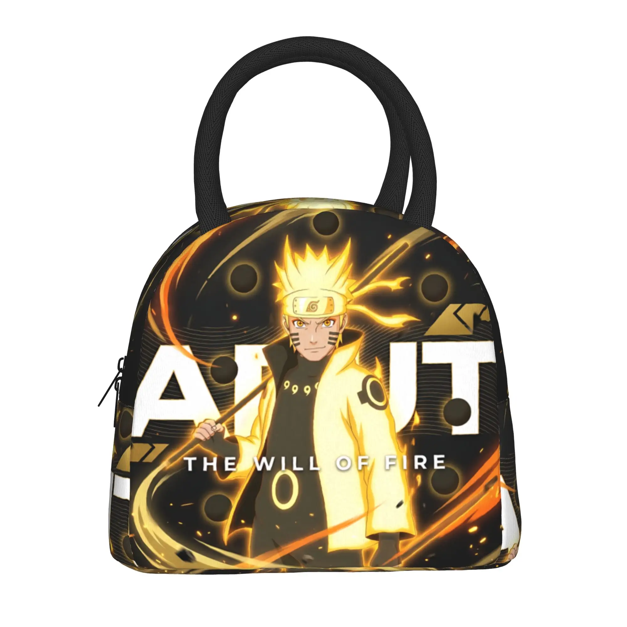 Naruto Anime Theme Handbag Insulated Lunch Bag Meal Pack Rice Bag  bolsa Student Bento Lunch Handbag