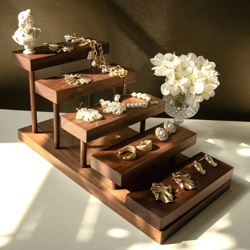 

Display Stands Jewelry Boxes Wood Personalized Jewelry Boxes Organizer Multi-storey Ring Necklace Storage Surprise Gift Women