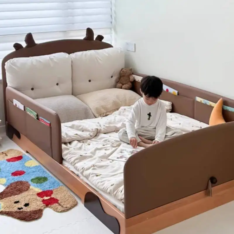White Simple Kids Beds Expandable Normal Luxuce Single Modern Girls Kids Bed Style Design Custom Lit Pour Enfants Furniture Home